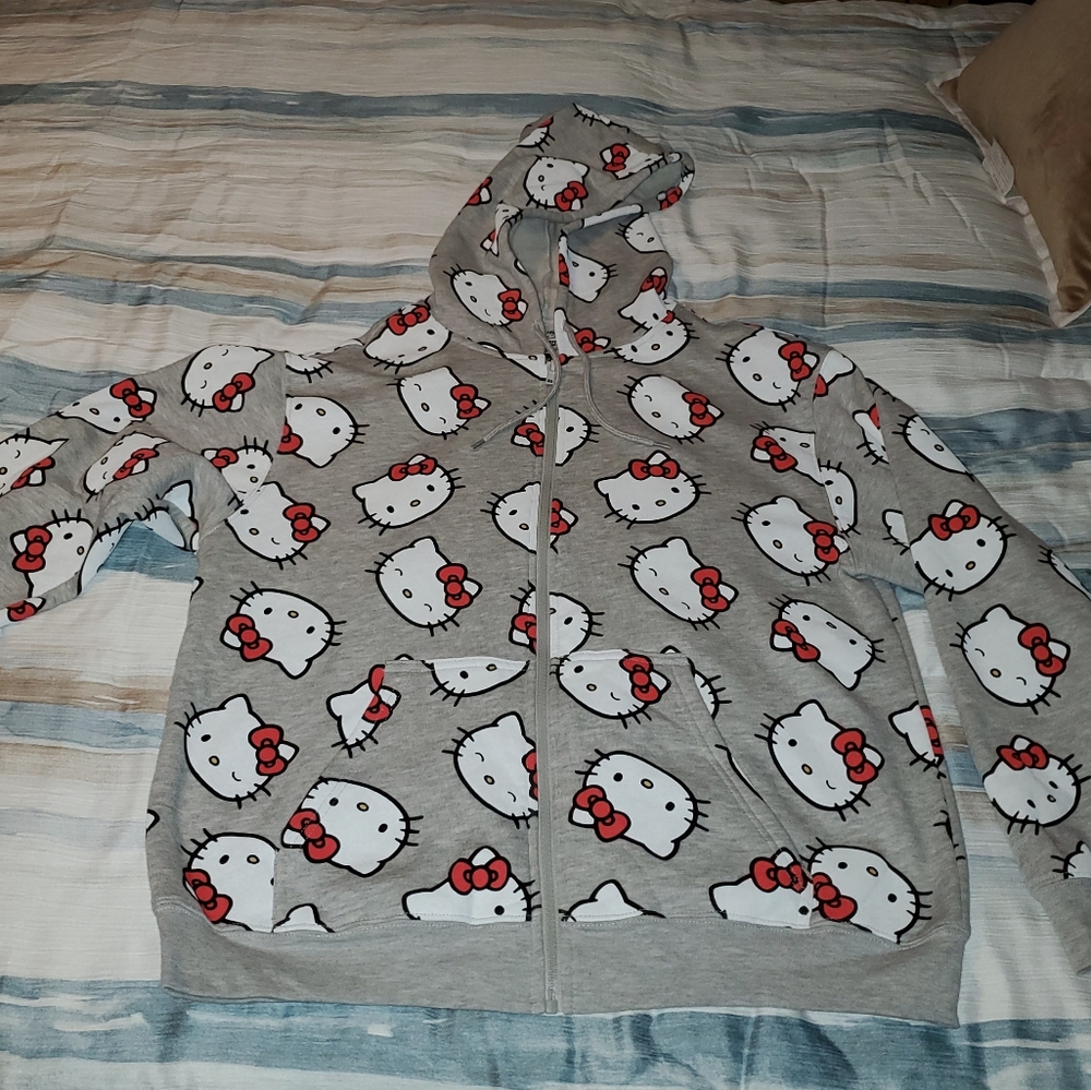 XXL Women's Hello Kitty Grey Hoodie New Without Tags